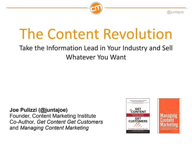 The Content Revolution: Content Strategies for Book Marketers