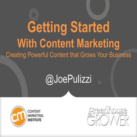Getting Started with Content Marketing - Workshop for Greenhouse Grower