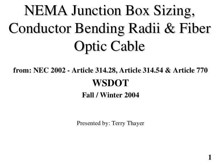 Junction Box Size Chart