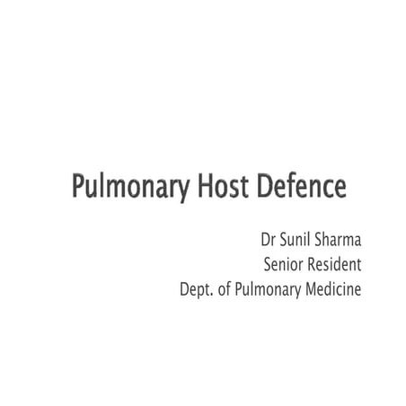 Pulmonary host-defence