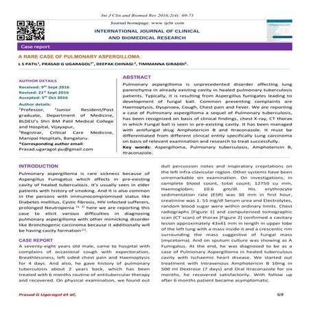 Pulmonary aspergilloma