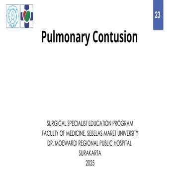 Pulmonary Contusion : definition untul treatment | PPTX
