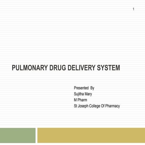 Pulmonary drug delivery system