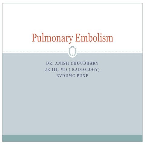 Pulmonary embolism radiology