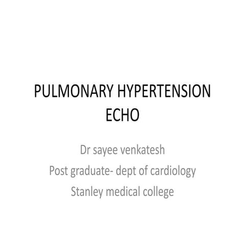 Pulmonary hypertension echo