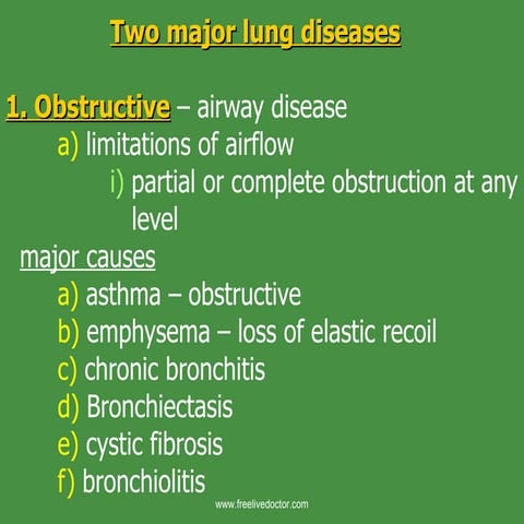 Pulmonary pathology restrict and infection