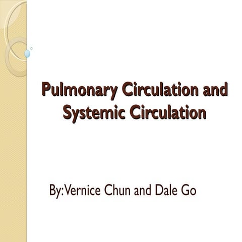 Pulmonary & systemic circulation