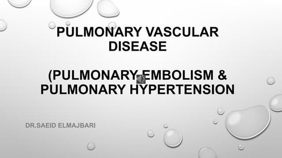Pulmonary embolism ppt | PPTX | Heart and Cardiovascular Diseases ...