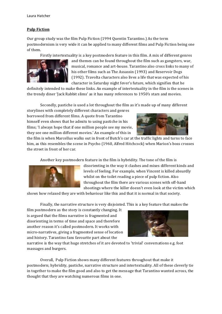 Pulp Fiction (): Tarantino's Mesmeric Thriller - Words | Movie Review Example pulp fiction essay