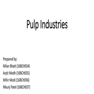 Pulp industries