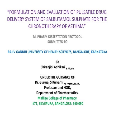 Pulsatile drug delivery system of salbutamol sulphate