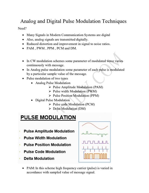 PULSE CODE MODULATION (PCM) | PPT
