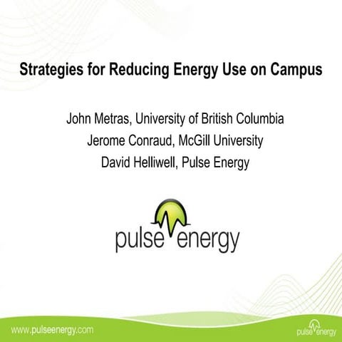 Pulse Energy Webinar - Strategies for Reducing Energy Use on Campus