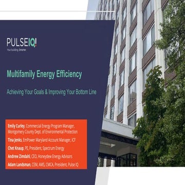Multifamily Energy Efficiency Webinar