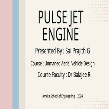 Pulse Jet Engine Paper Work - A Short Presentation