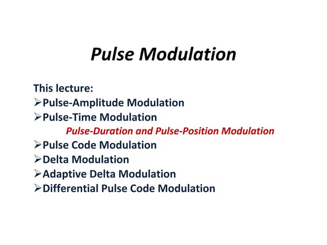 Pulse modulation