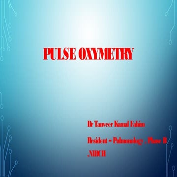 Pulse oximetry