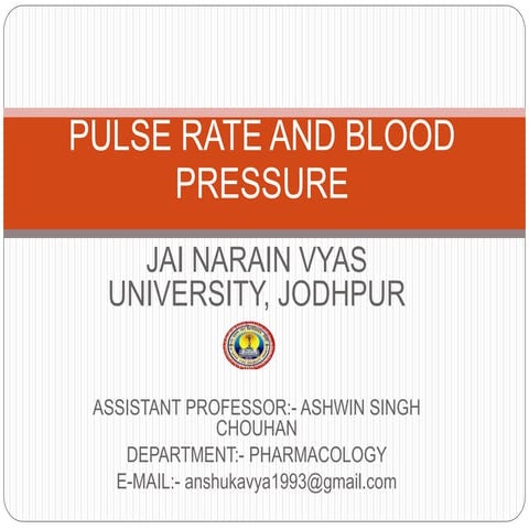 Pulse rate and blood pressure | PPTX
