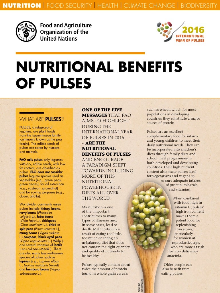 Pulses and nutritional benefits