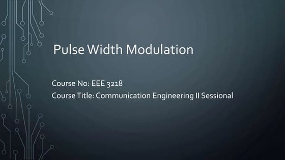 Pulse width modulation (PWM) | PPTX | Digital Audio | Computer Software ...