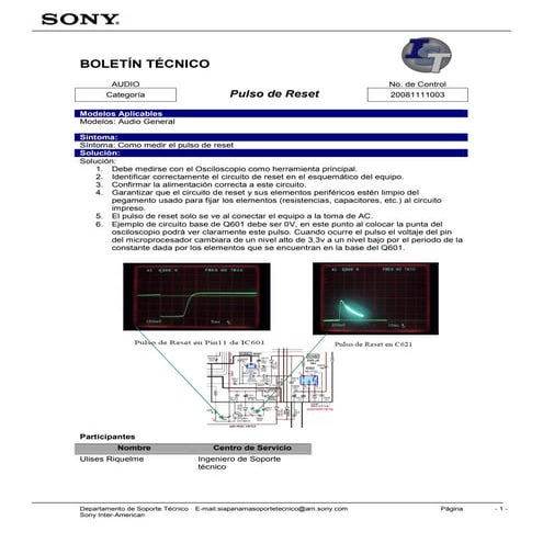 Pulso+de+reset sony como+medirlo