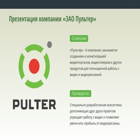 Pulter/ Пультер - презентация компании