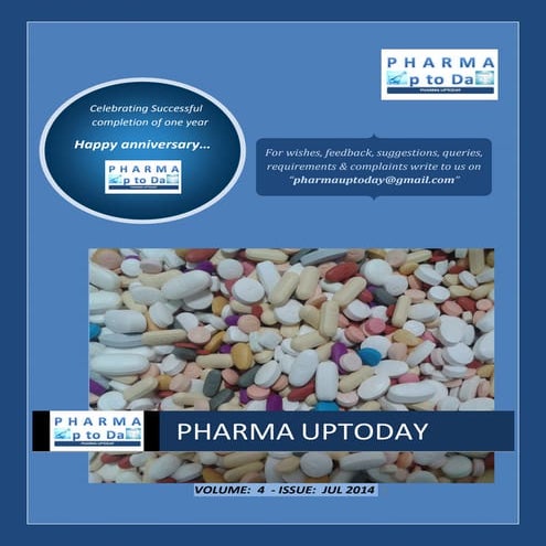 Pharma Uptoday Monthly Magazine volume 4 issue jul 2014