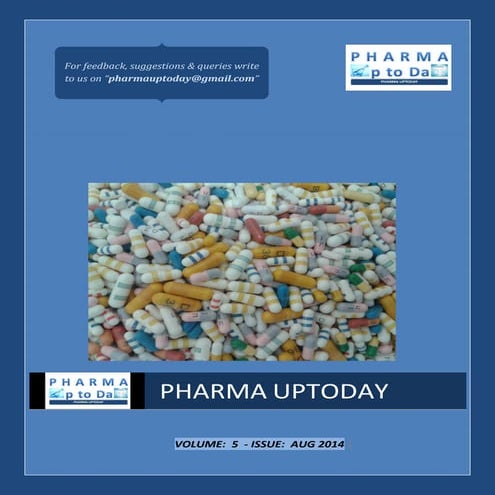 Pharma Uptoday Monthly Magazine Volume 5, Issue Aug 2014