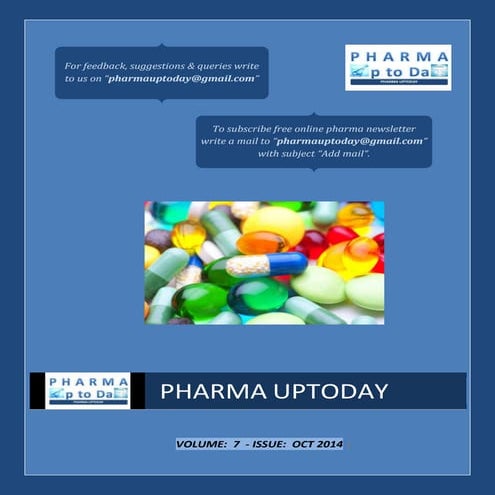 Pharma Uptoday Monthly Magazine Volume 7 issue Oct 2014