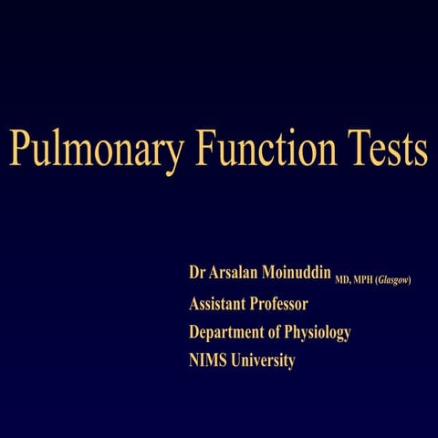 Pulmonary function tests | PPTX
