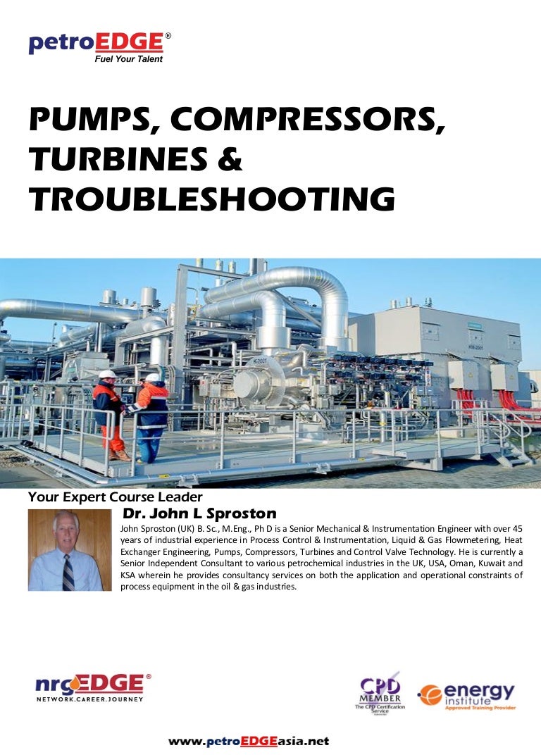 Pumps, Compressors, Turbines & Troubleshooting