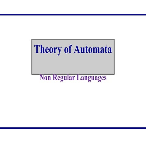 Pumping lema topic of theory of automata | PDF