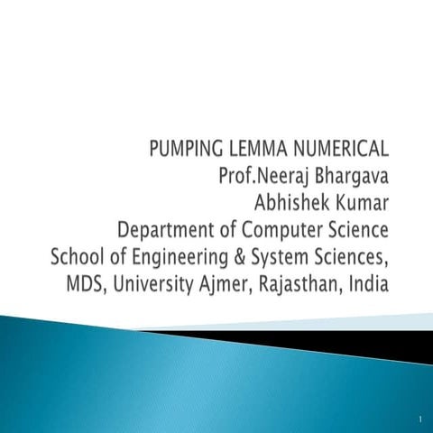 Pumping lemma numerical
