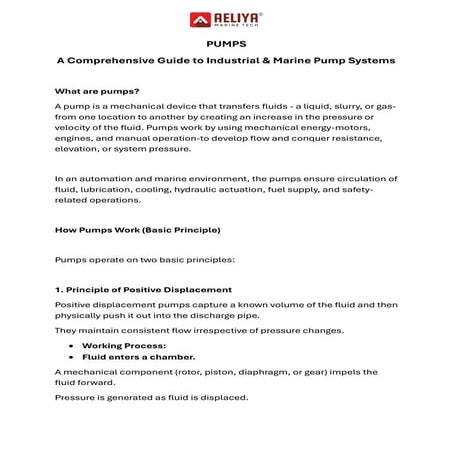 Industrial & Marine Pumps: Types & Applications