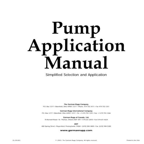 Pumps applications