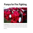 Pumps for Fire Fighting | PDF