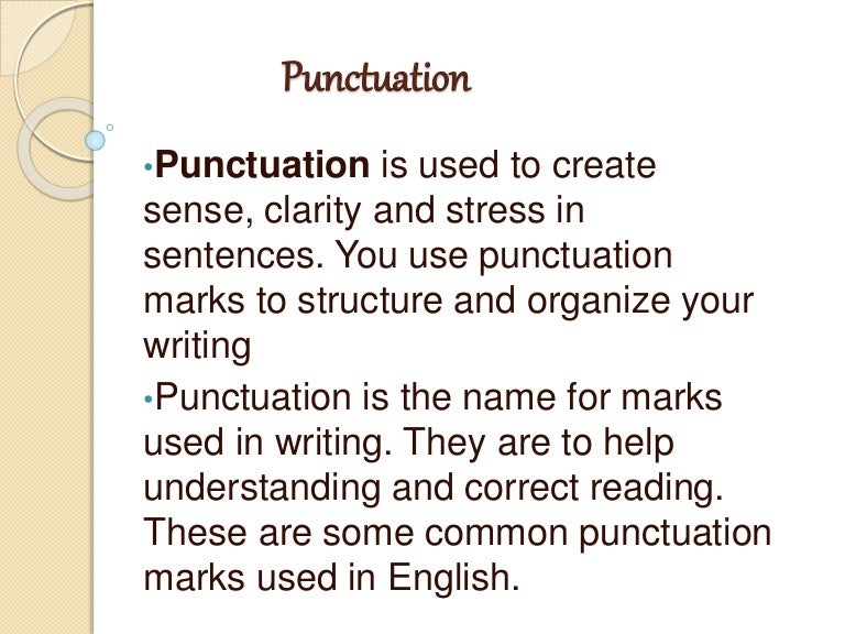 use punctuation