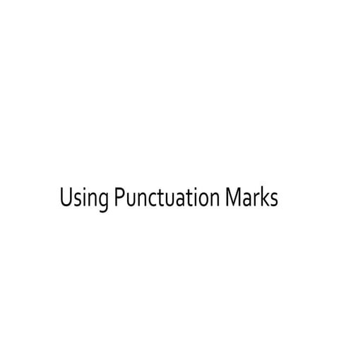 Punctuation powerpoint