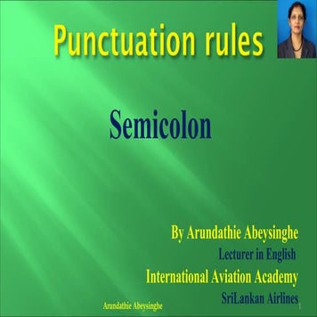 ESL Punctuation rules -  Semicolon