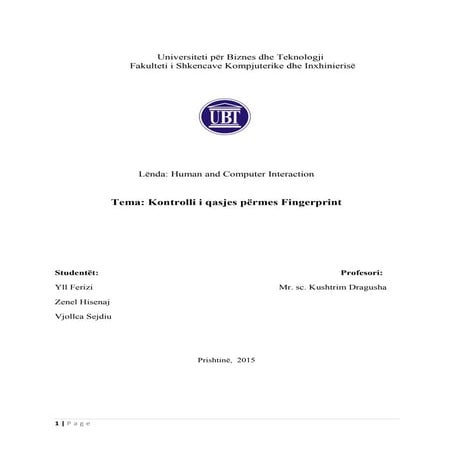 Kontrolli i qasjes përmes Fingerprint