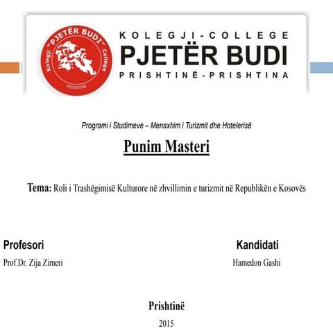 Punimi Masteri  Hamedon Gashi