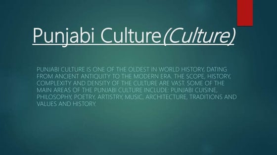 The Punjabi Culture | PPT