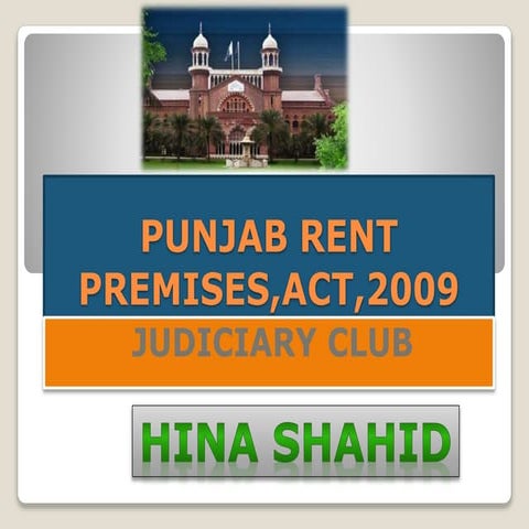 Punjab rent premises,act,2009