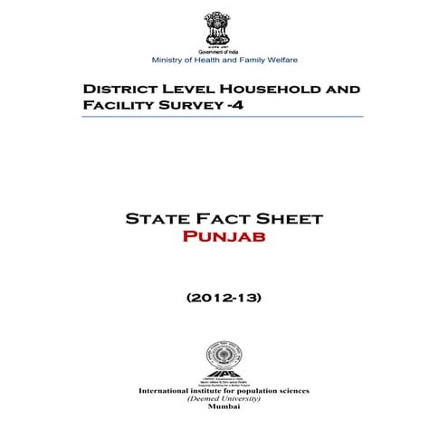 Punjab state factsheet DLHS