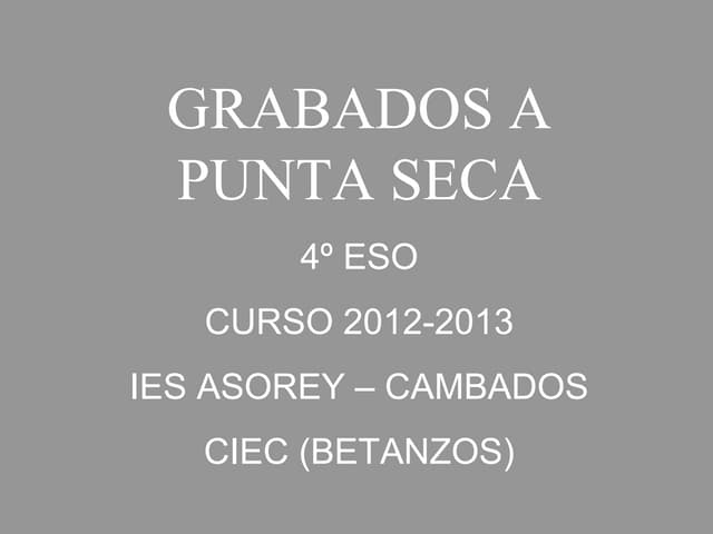 Punta seca (curso 2012-13)