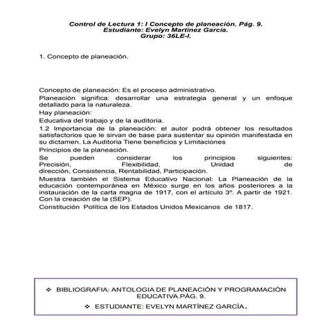 Punto 6 controles de lectura,  de mi antologia, grupo 36 le i, estudiante eve...