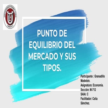 Punto de equilibrio del mercado y sus tipos | PPTX
