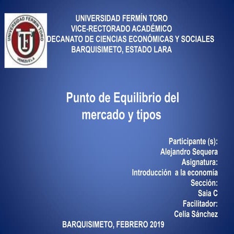 Punto de equilibrio del mercado y sus tipos | PPTX