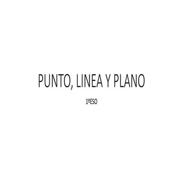 Punto, linea y plano