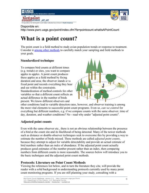 Population counting method line transect, point count, mark and ...